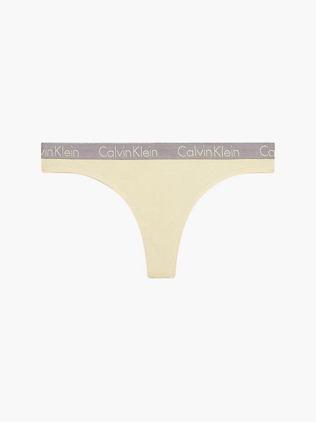 Calvin Klein USA Radiant Cotton Womens Thong Yellow 0987243-LJ